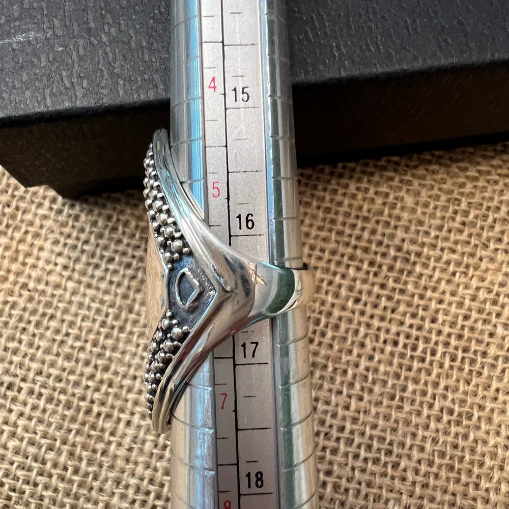 Silpada Sterling Long Shield Statement Ring Sz 6 - image 5